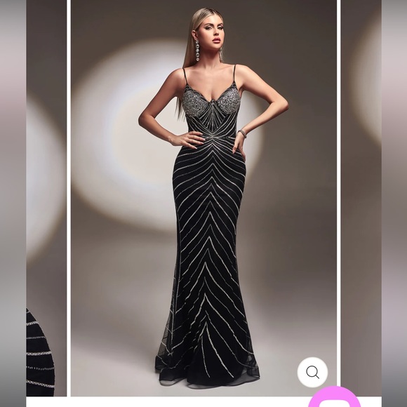 I’m selling a Villoni dress that I got, it’s black and silver in a size 18. - Picture 1 of 2